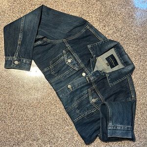 Lucky Brand Denim Jean Jacket Pockets Dark Blue Large